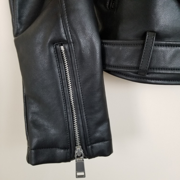 Rebecca Minkoff Vegan Faux Leather Moto Jacket Black Small NWT - Picture 3 of 6